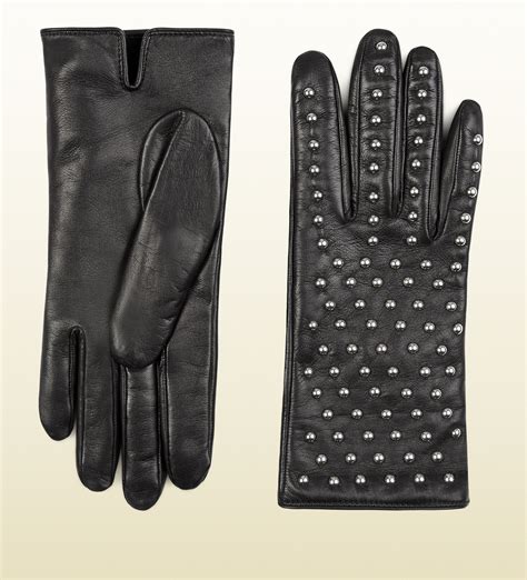 gucci black leather gloves